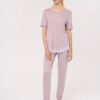 Pigiama donna m/manica con pantalone lungo 100% cotone modal