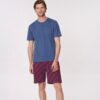 Pigiama uomo cotone jersey manica corta serafino con bermuda