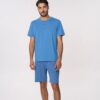 Pigiama uomo cotone jersey manica corta serafino con bermuda