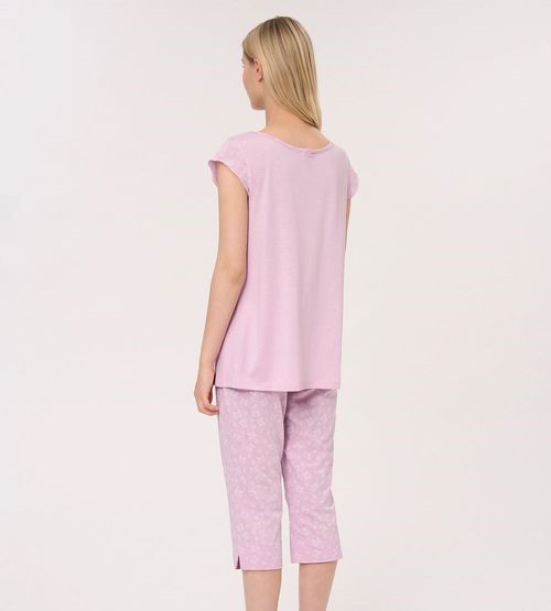 Pigiama donna spalla larga girocollo pantalone pescatora