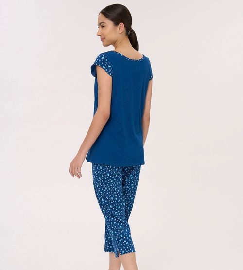 Pigiama donna spalla larga girocollo pantalone pescatora