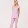 Pigiama donna spalla larga girocollo pantalone pescatora