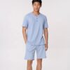 Pigiama uomo cotone jersey manica corta serafino con bermuda