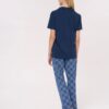 Pigiama donna aperto manica corta con pantalone lungo