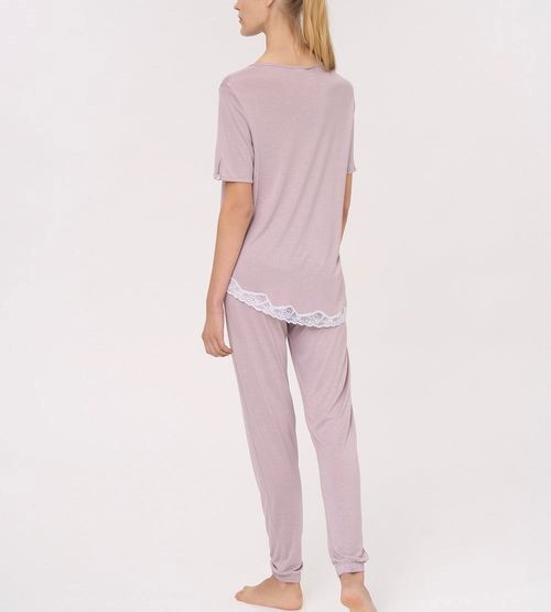 Pigiama donna m/manica con pantalone lungo 100% cotone modal