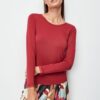 Gisela - maglia girocollo donna manica lunga in viscosa