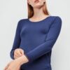 Gisela - maglia girocollo donna manica lunga in viscosa