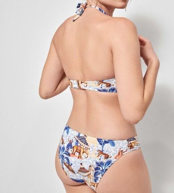 Gisela - reggiseno bikini a fascia con stampa africana