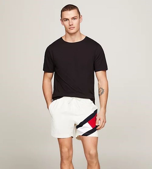 T-shirt uomo in cotone fiammato tommy hilfiger